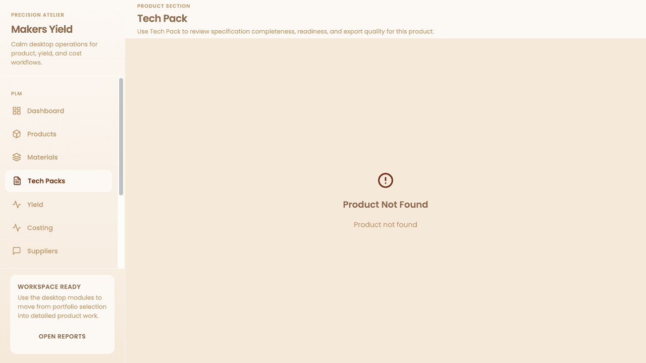 Web PLM tech pack for the Hamptons Weekender Tote